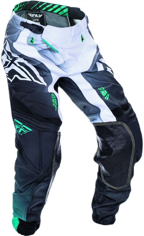 Fly Racing Lite Vodíkové nohavice Čierne/biele/Teal SZ 28 370-73028