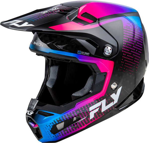 Prilba na uhlíkovú protokolu Fly Racing Formula - Black Carbon/Blue/Pink 73-4467X