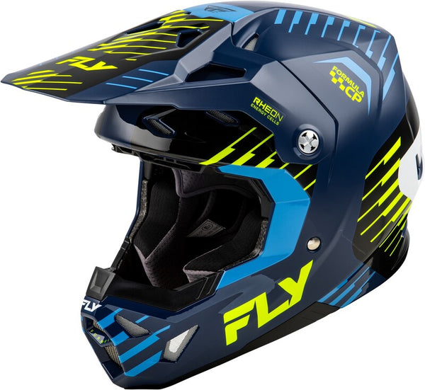 Fly Racing Formula Cp Slice Helma-Navy/Hi-Vis/White 73-0050x