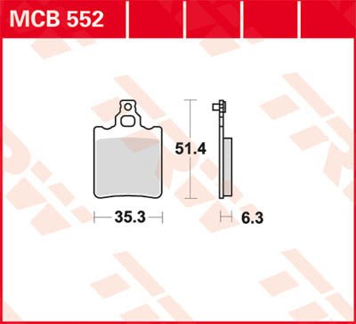 TRW brzdová podložka TRW MCB552 MCB552