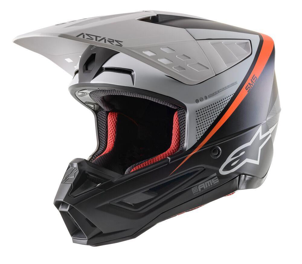 Alpinestars SM5 Rayon Cross MC Helmet Matts Matts čierna /biela /fluo-oranžová