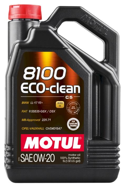 Motul 8100 ECO-CLEAN 0W20 5L (4 pcs/cardboard)