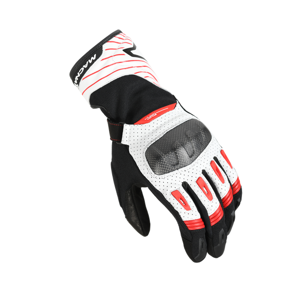 Motorcycle Gloves Macna, Tempo Black/White/Red
