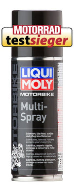 Liqui Moly Multi-Spray 200ML för motorcyklar, skyddar mot rost och smörjer rörliga delar. Perfekt för fordonsunderhåll och vård.