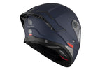 Sido- och bakvy av MT Helmets Integral Mc-Hjälm Thunder 4 SV Matt Blå med elegant matt finish och ventilation.