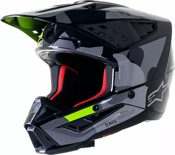 Alpinestars (MX) prilba SM5 ROV2 GY/YLW S 8303823-9350-S