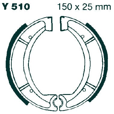 EBC BRAKE SHOE GROOVED Y510G