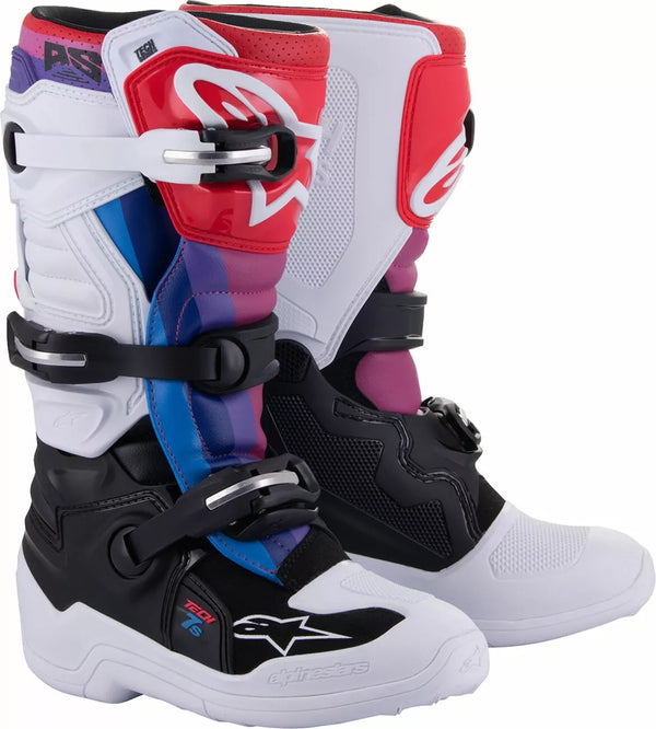 Alpinestars (MX) Boot Tech7s W/B/Rainbow 4 2015017-289-4