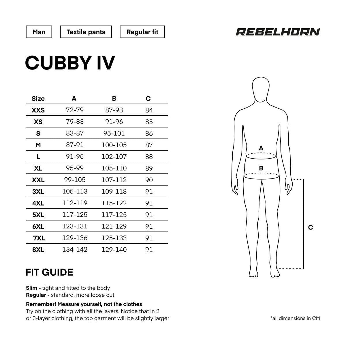 Rebelhorn Textile Motorcycle Pants Cubby IV Black /Gray /Flu 