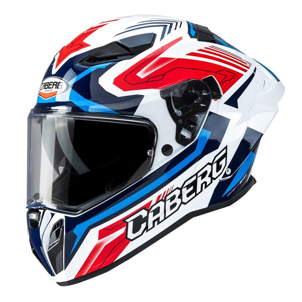 Operácia prilby Caberg Integral MC EVO II Jarama White /Red /Blue